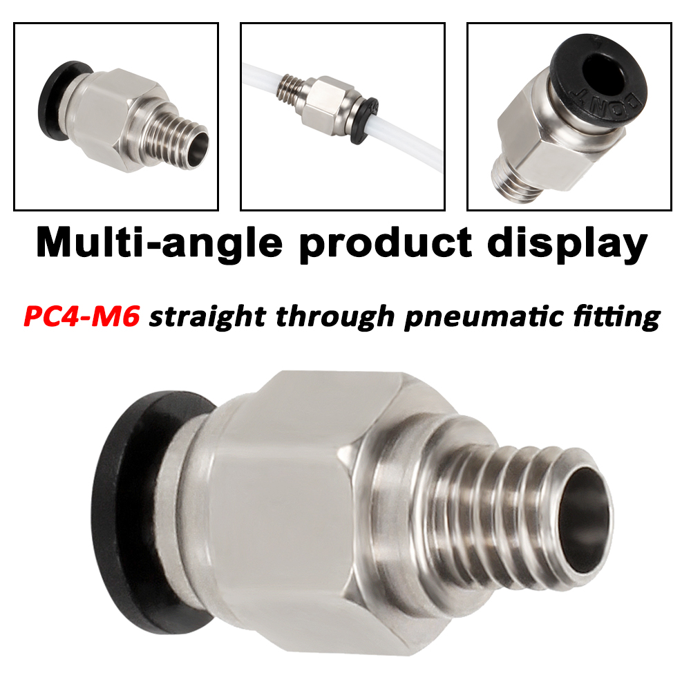 Ptfe Tape Thread - อุปกรณ์เสริมเครื่องพิมพ์ 3 มิติ 1-10 ชิ้น ข้อต่อตรงแบบเสียบเร็วสำหรับท่อ