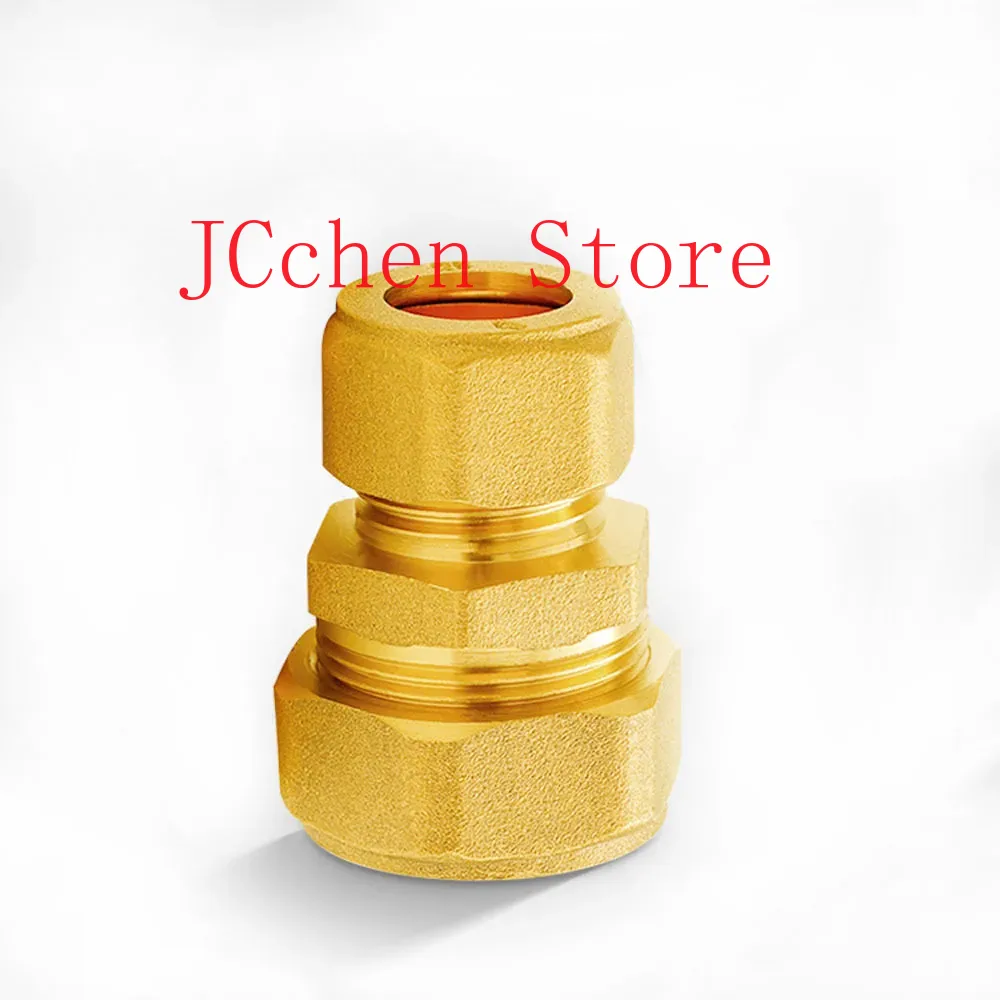 Compression Fitting Brass - ข้อต่อท่อทองเหลืองขนาด 6/8/10/12/14/15/16/18/22 มม. แบบข้อต่อสองชั้น สำหรับเชื่อมต่อท่อแบบตรง ใช้ได้กับน้ำ