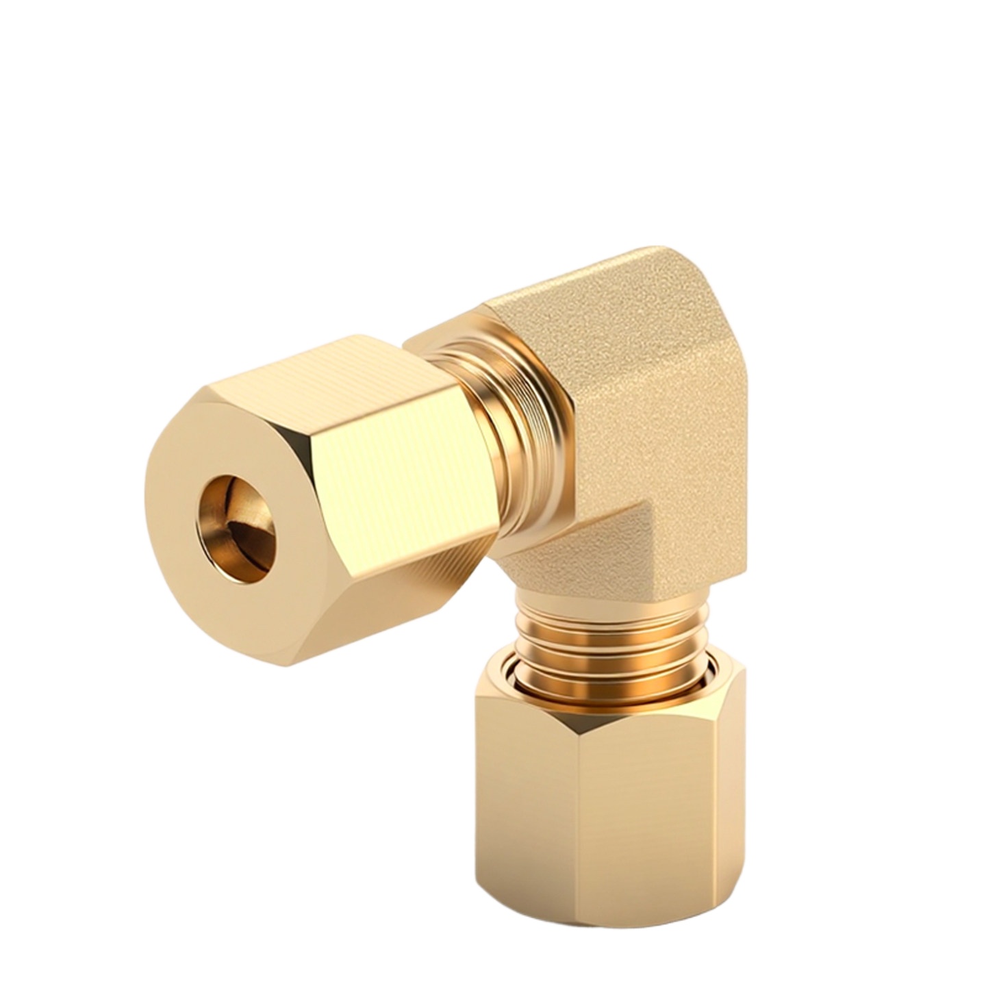 Compression Fitting Brass - ข้อต่อท่อทองเหลืองแบบข้อศอก 90 องศา ขนาด 3 4