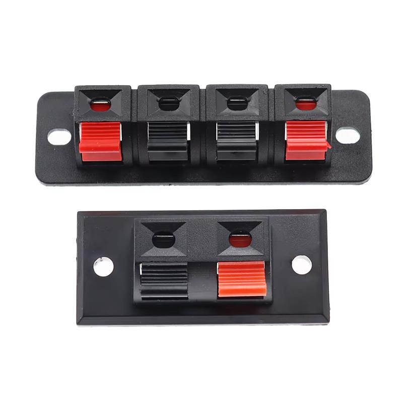 Push Fit Connector - 2/4 ตําแหน่งขั้วต่อ Push In แจ็คฤดูใบไม้ผลิขั้วต่อลําโพงโหลดสายพลาสติก Breadboard