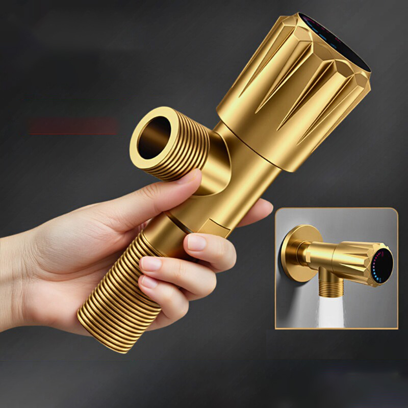 Toilet Fill Valve - วาล์วทองเหลืองแบบไหลแรงสูง วาล์วสามทางน้ำร้อนน้ำเย็น วาล์วกันรั่วแบบหนาพิเศษ สำหรับก๊อกน้ำห้องน้ำ ระบบประปาในห้องน้ำ