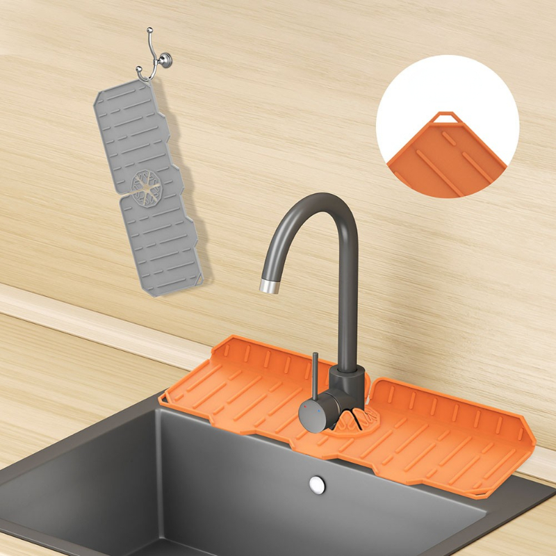 Silicone Tap Washer - ซิลิโคนก๊อกน้ำสำหรับห้องครัวสำหรับอ่างล้างจานฟองน้ำท่อระบายน้ำพับเสื่ออ่างล้างจานก๊อกน้ำ Catcher เคาน์เตอร์ห้องน้ำ Protector Mat