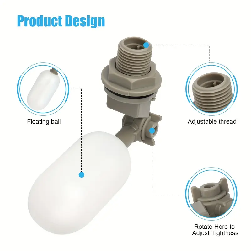 4 ชิ้นฟาร์มวัวพลาสติกวาล์วลอยน - Float Ball Valve บทวิจารณ์และราคา